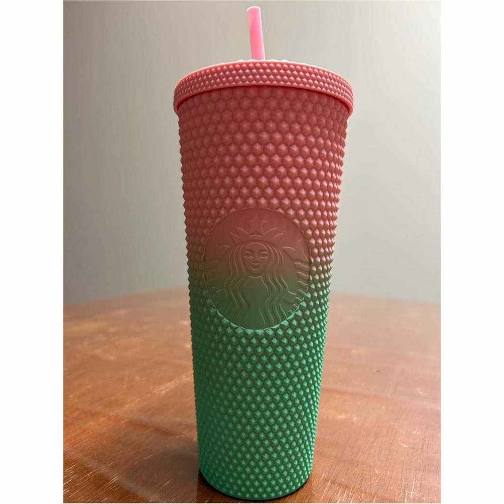 Starbucks venti Taiwan Pink Green Ombré studded cup